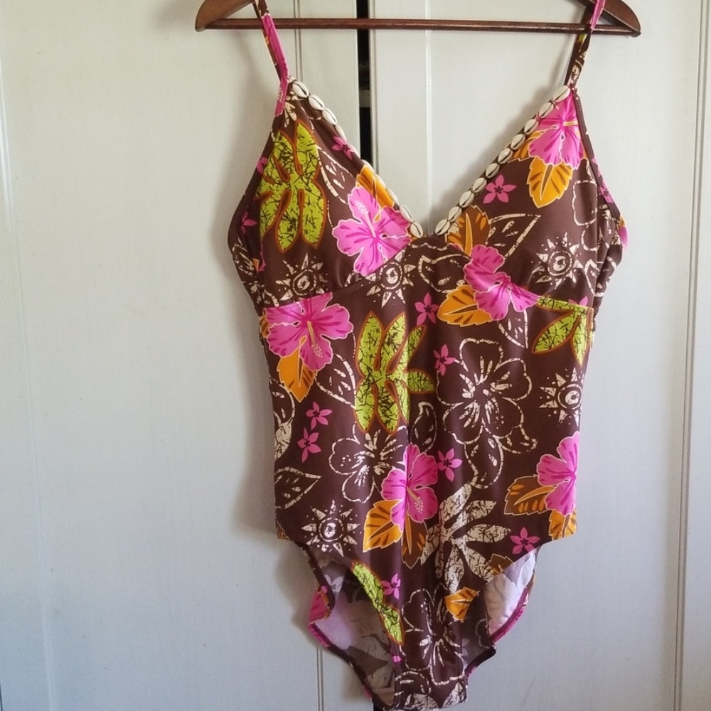 Bathing suit one piece swim suit 14 with shells